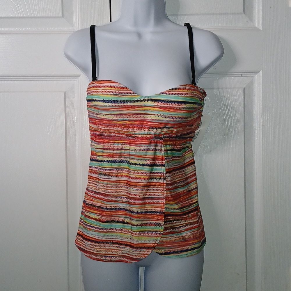 Jantzen Mayan Reef Warm Flutter Tankini Top   SZ 8  Medium  NWT
